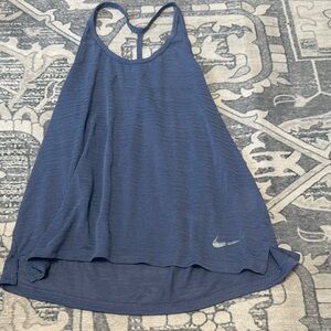 Nike Blue Asymmetrical Relaxed Tank Top